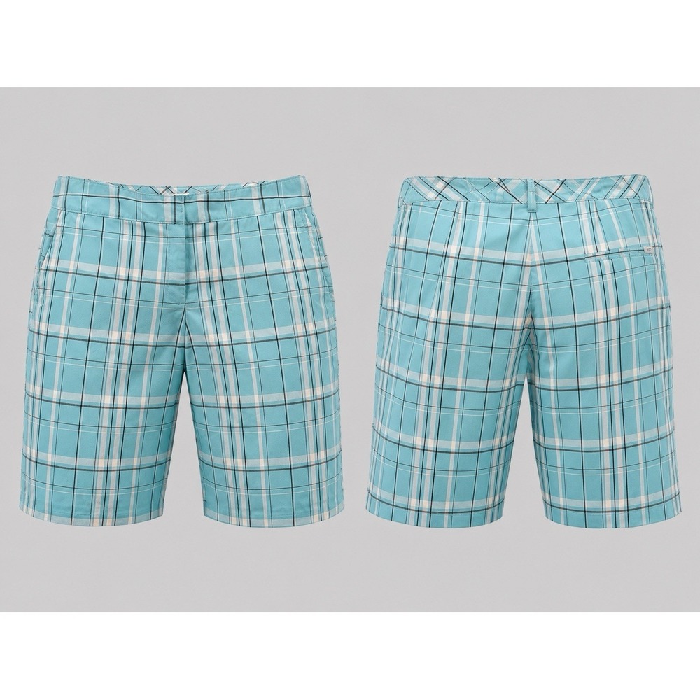 IZOD Golf SHORTS WOMENS  14 BLUE PLAID  Stretch Performance